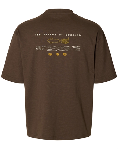 Selected - SLMDomestic Relaxdiesel T-Shirt - Turkish Coffee